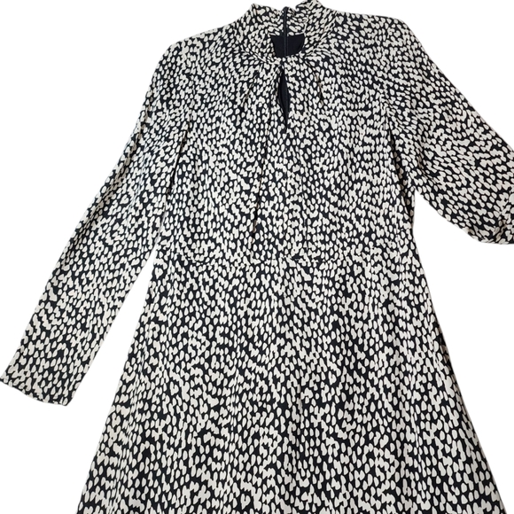 Judith & Charles Rimini Mock Neck Keyhole Midi Dress Black White Size 8 - Picture 4 of 17